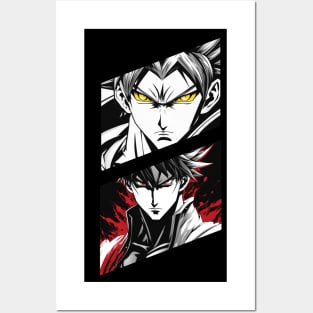 Anime Battle - Character Fight Red vs Yellow Eyes Posters and Art